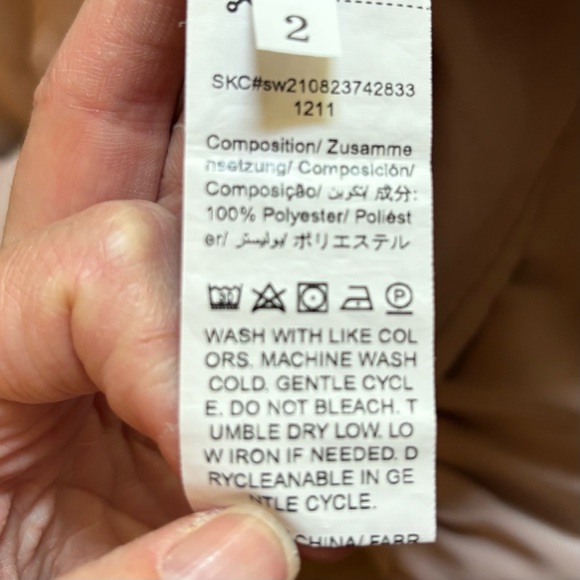 Square Neck Shirred Ruched Bodice Flounce Sleeve Ruffle Hem Dress in Khaki, Med - Picture 5 of 7